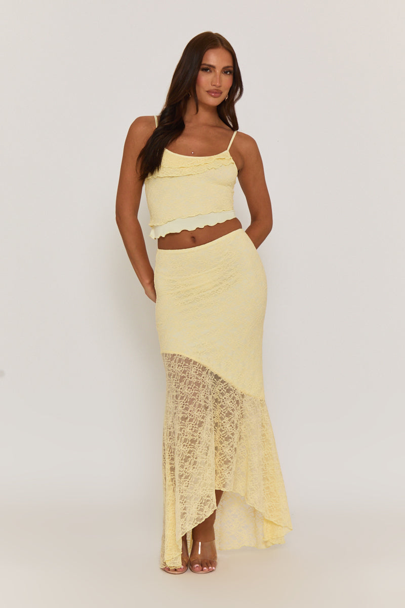 Claire | Mesh Two-Piece Set Yellow