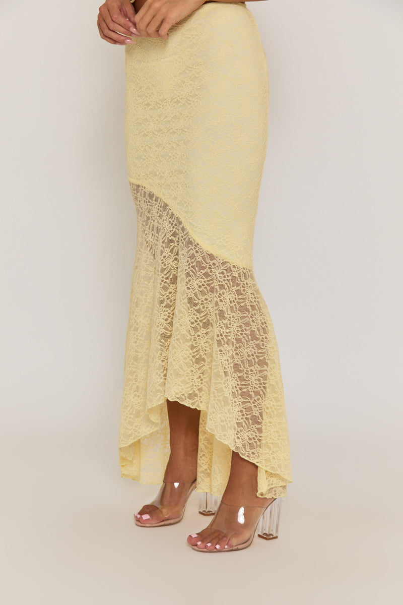 Claire | Mesh Two-Piece Set Yellow