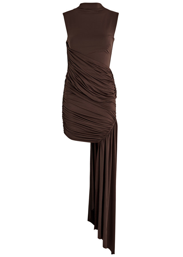 Rue | Tie Mini Dress Brown