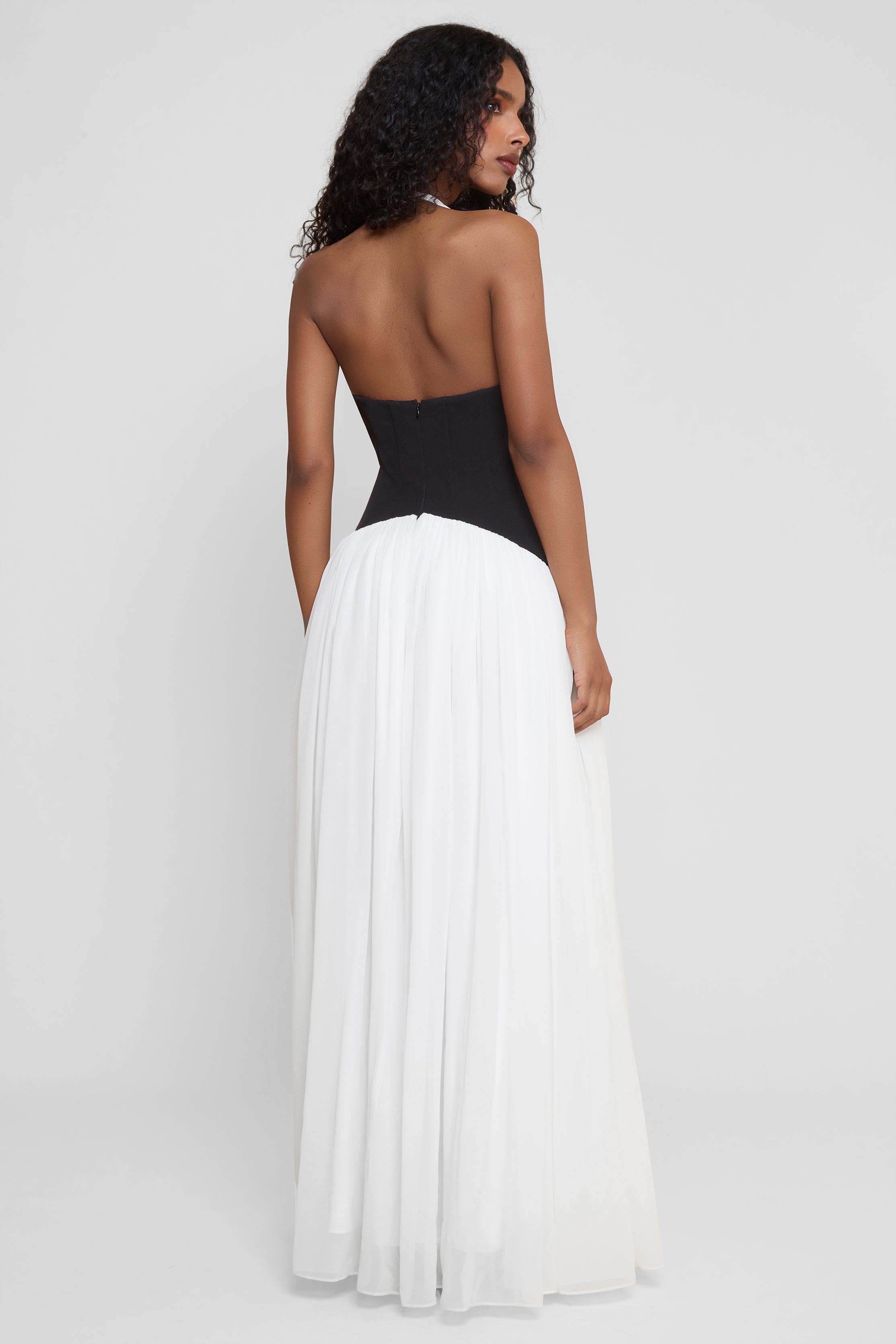 Kaia | Monochrome Maxi Dress Black White