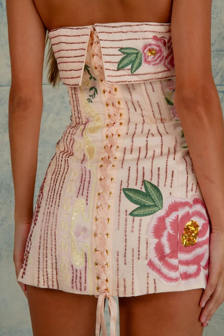 Isolde | Floral Mini Dress Pink