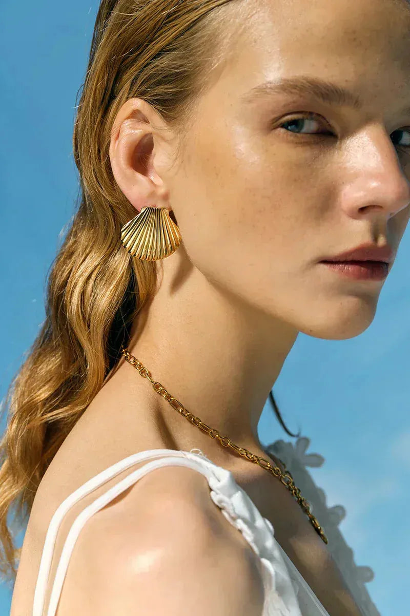 Celeste - Oceanic Shell Earrings Silver