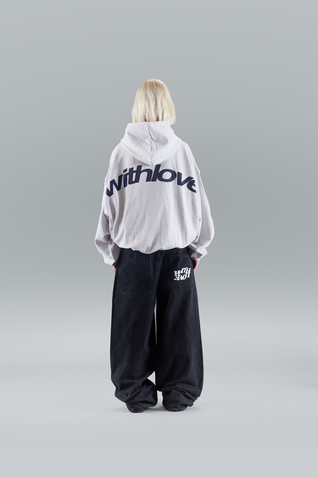 Amber | WIth Love Hoodie Black White