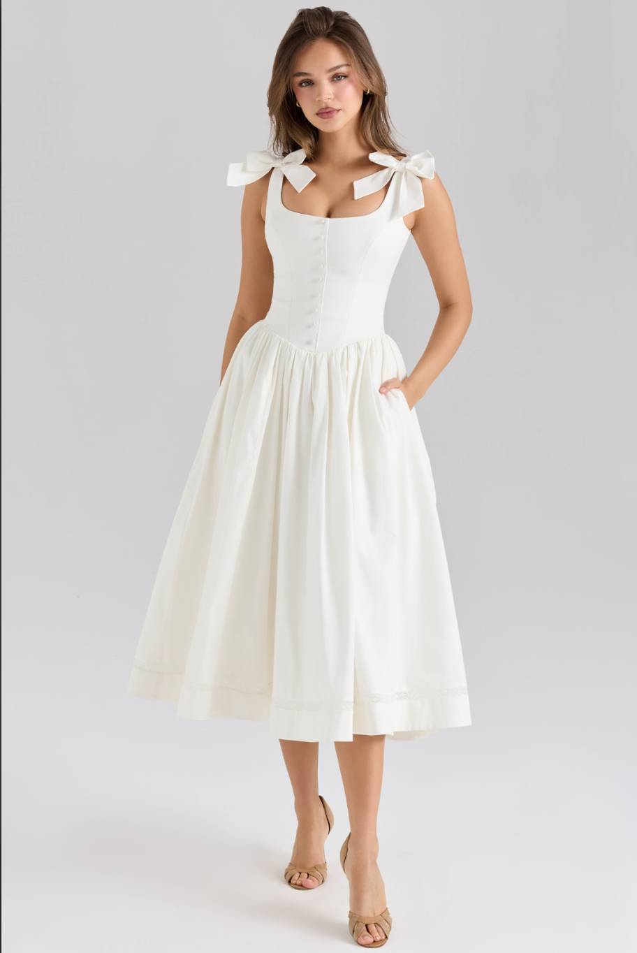 Amelie | Tie-Shoulder Midi Dress