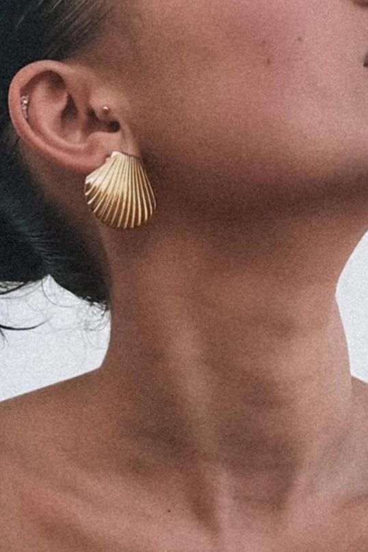 Celeste - Oceanic Shell Earrings Gold