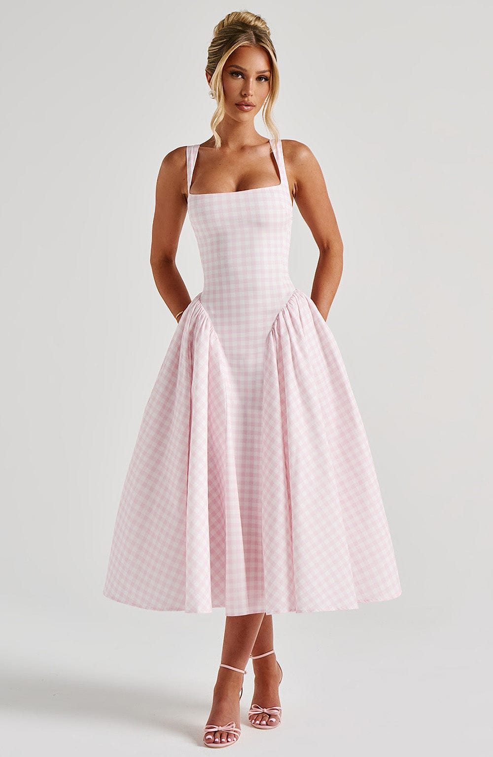 Remi | Elegant Midi Dress Pink