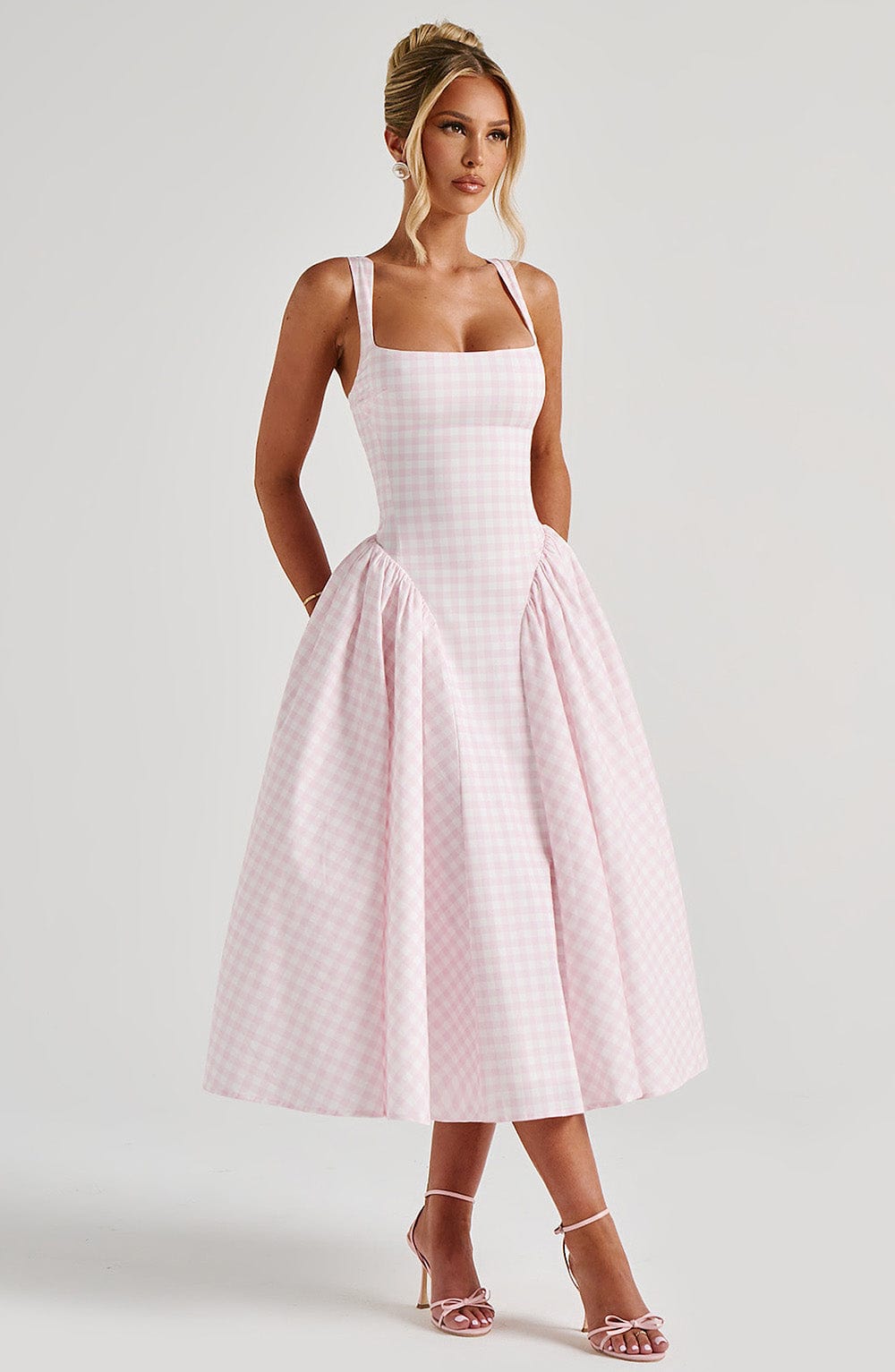 Remi | Elegant Midi Dress Pink
