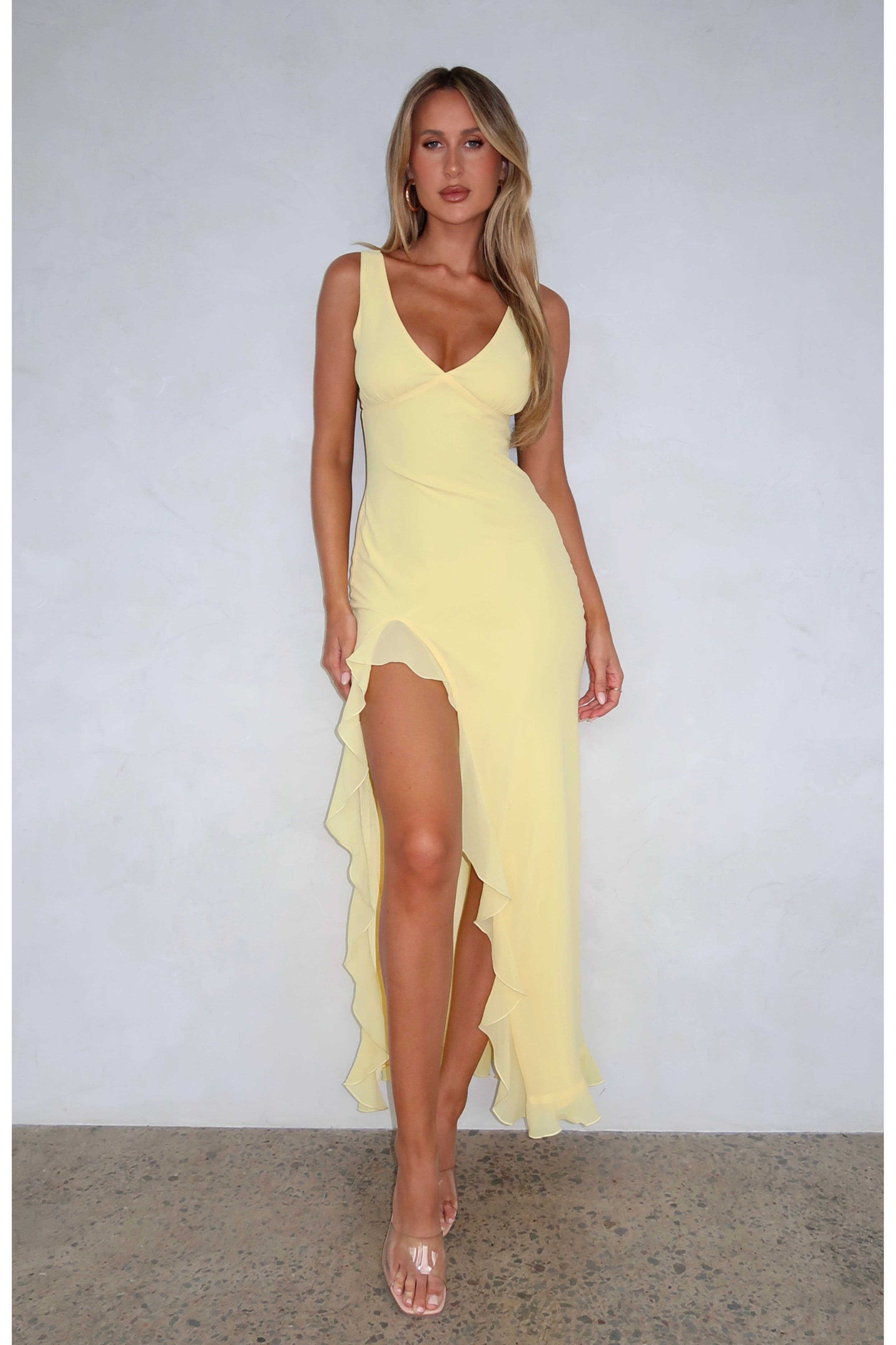 Abella | Ruffle Maxi Dress Yellow