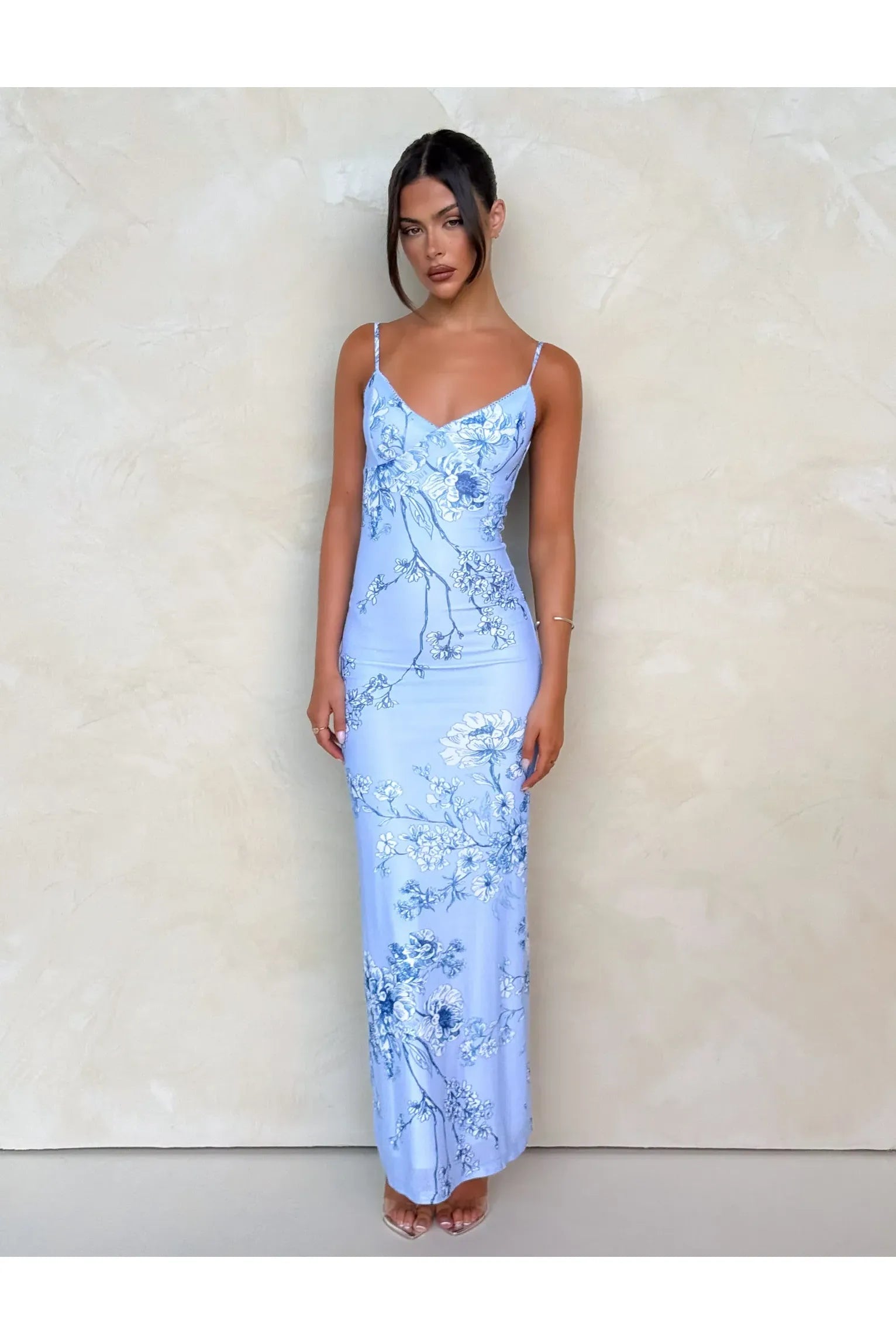 Xenia | Floral Maxi Dress Light Blue
