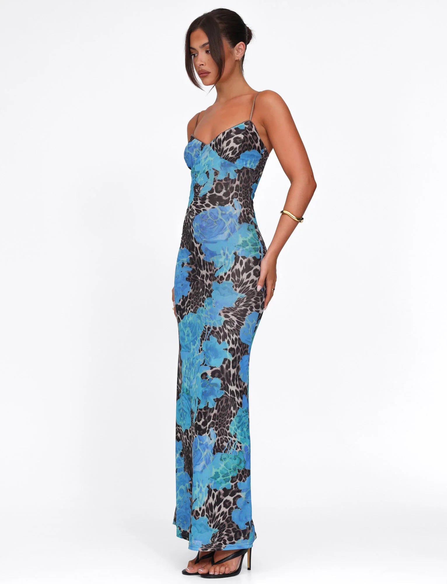 Arden | Bold Floral Maxi Dress Blue