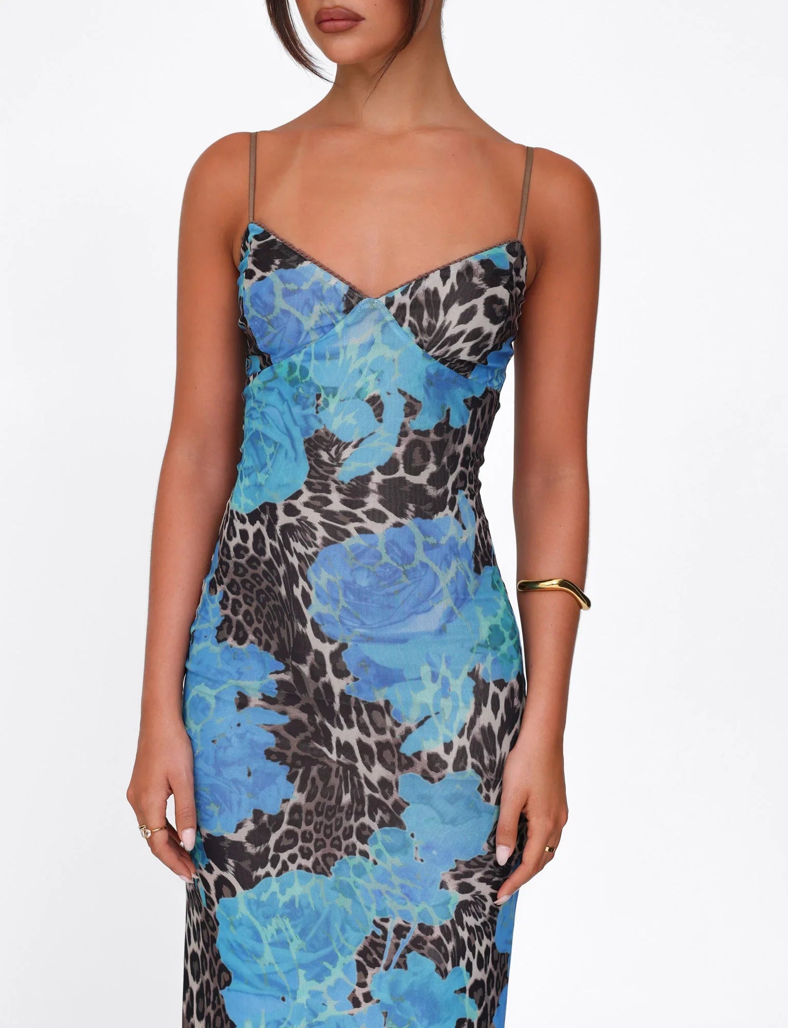 Arden | Bold Floral Maxi Dress Blue