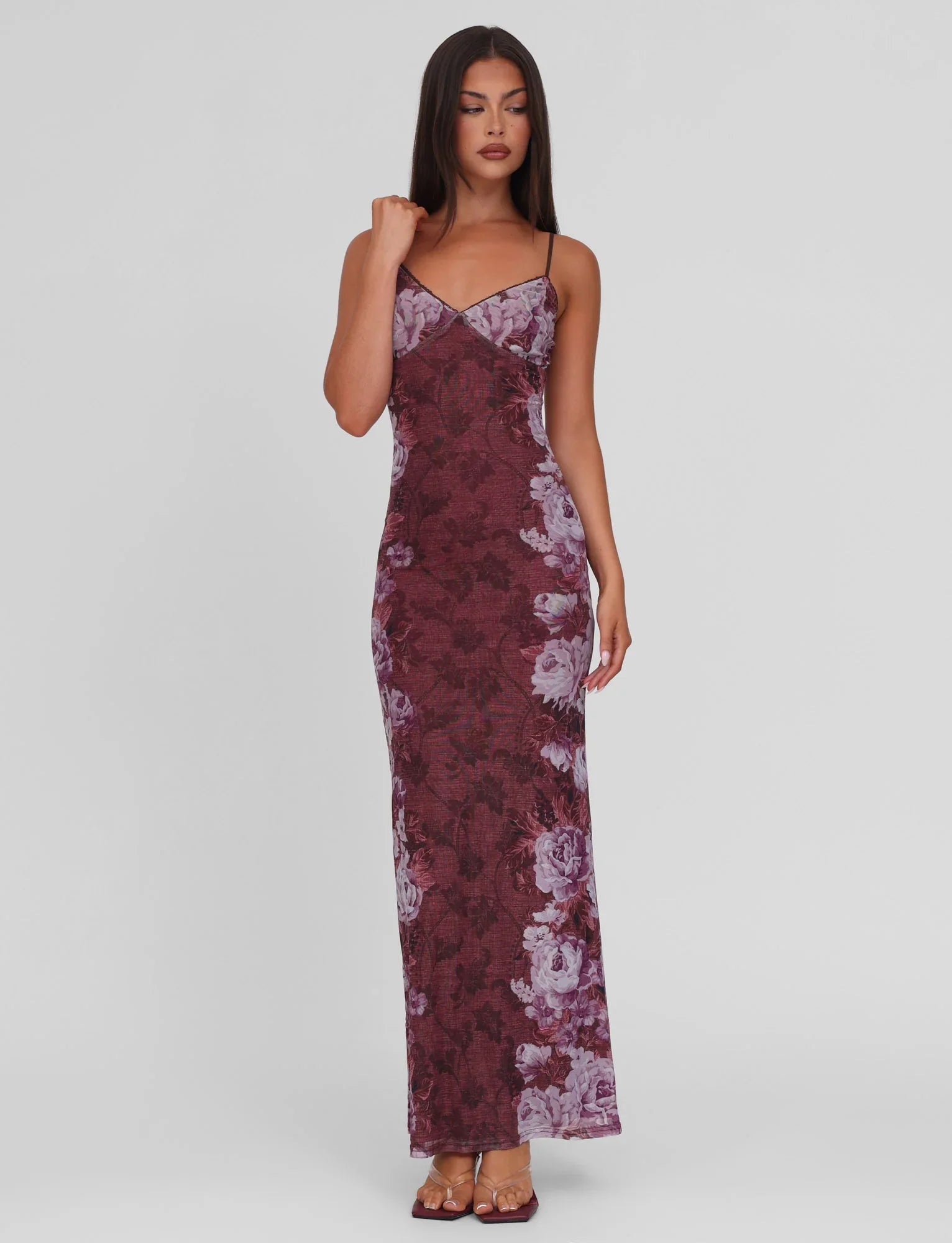 Serena | Velvet Floral Maxi Dress
