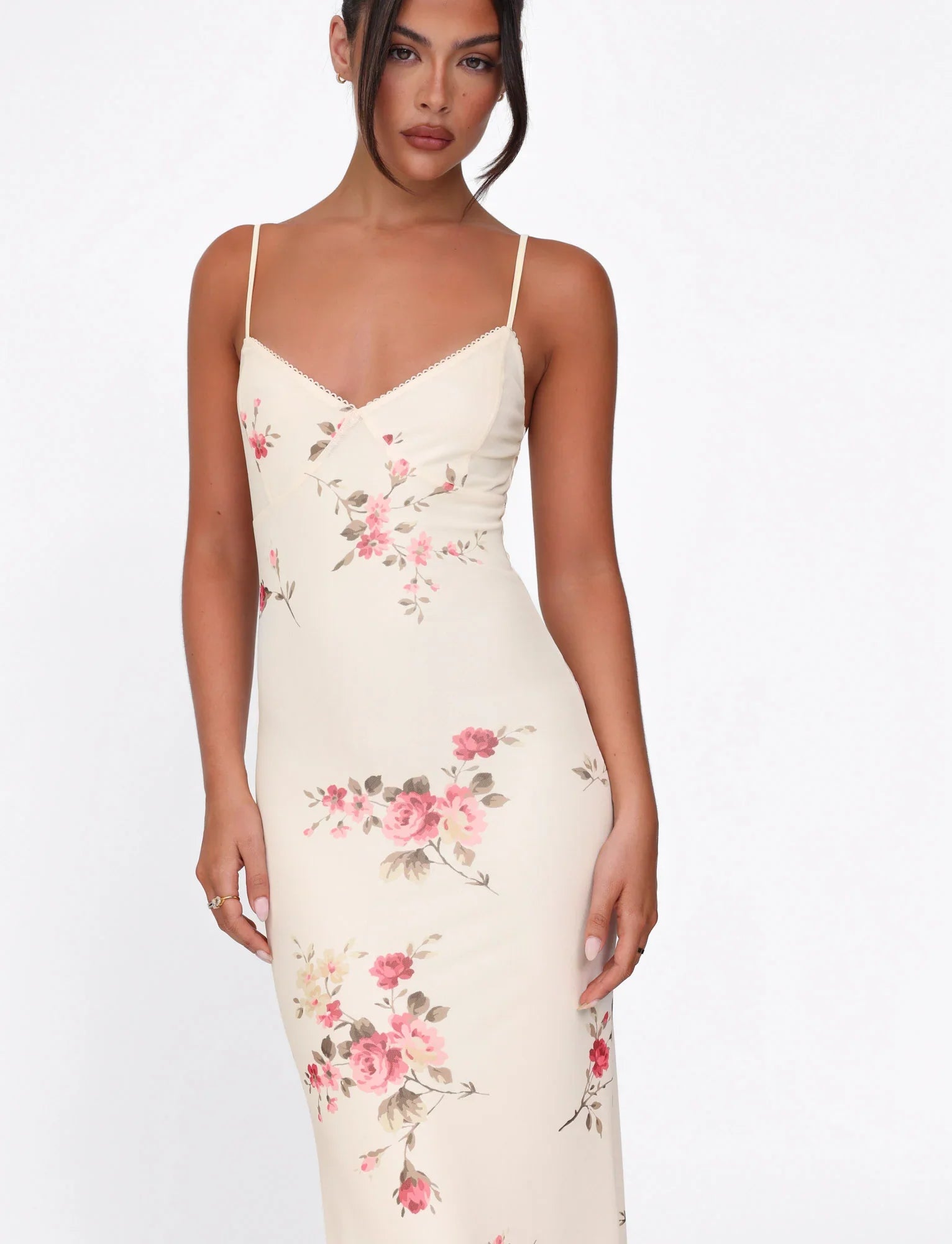 Elodie | Floral Maxi Dress White