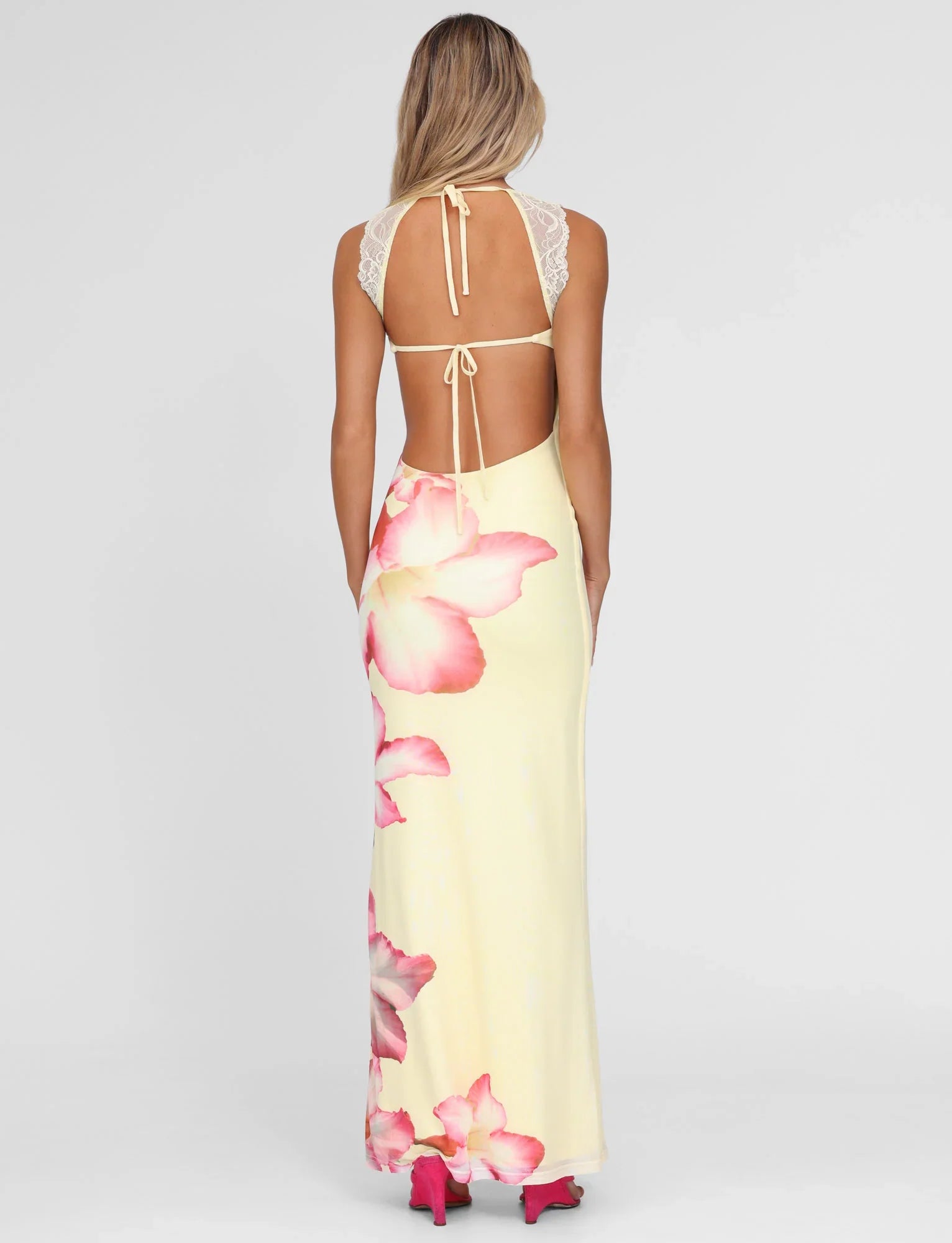 Leona | Tropical Floral Maxi Dress Yellow Floral
