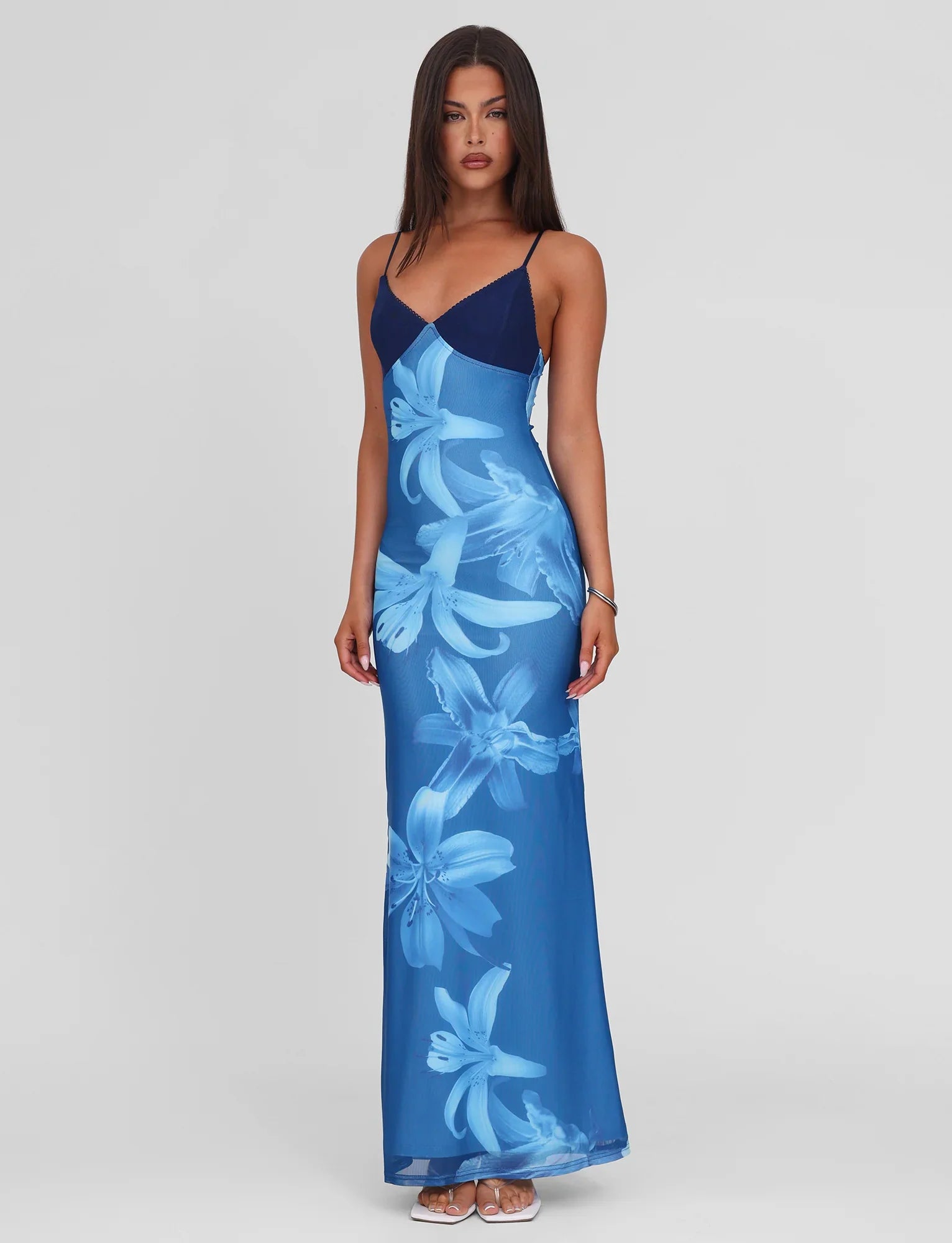Alayna | Floral Maxi Dress Blue
