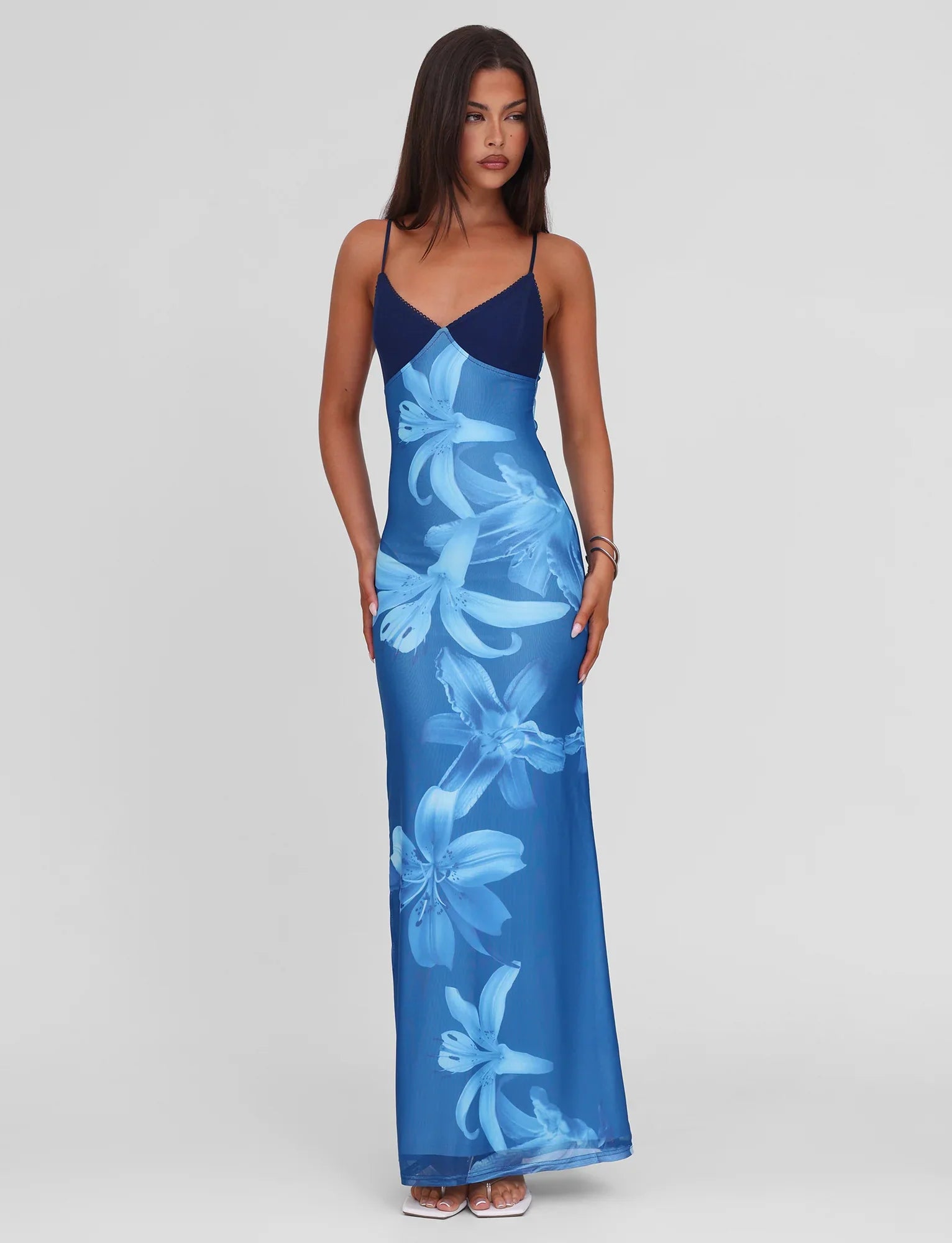 Alayna | Floral Maxi Dress Blue