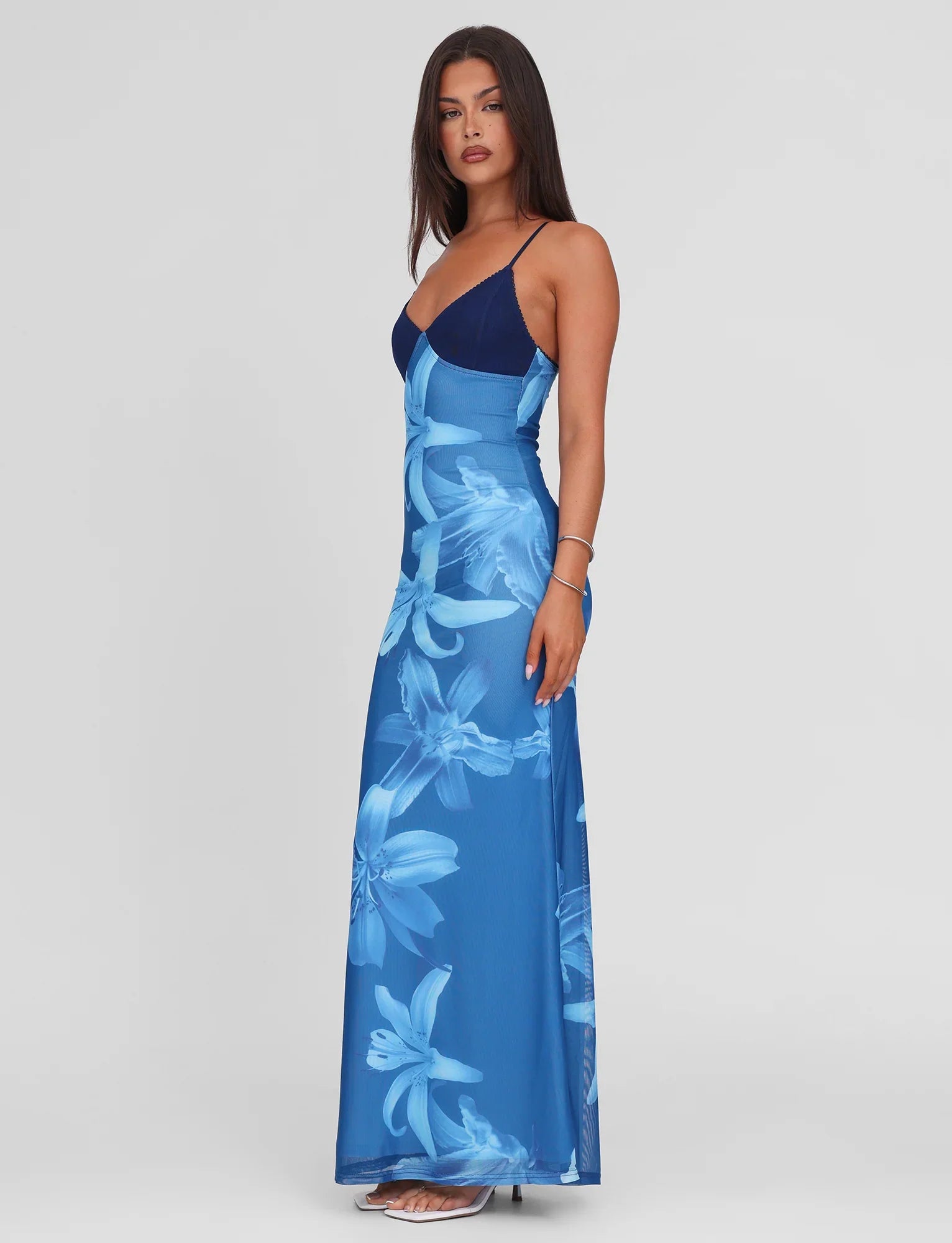 Alayna | Floral Maxi Dress Blue