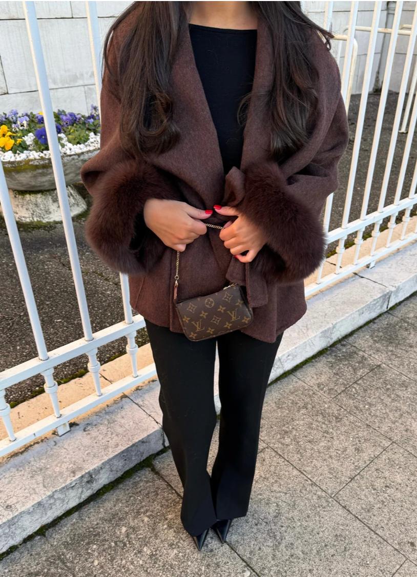 Ellie | Woolcoat With Fur Mocca