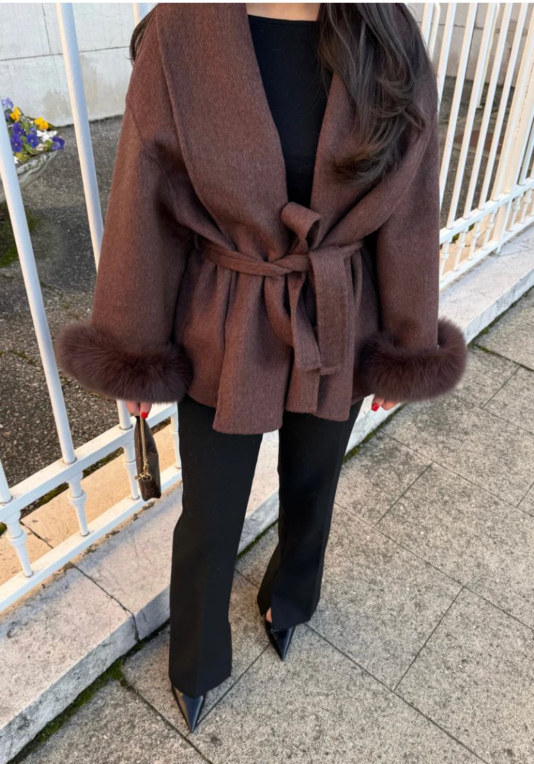 Ellie | Woolcoat With Fur Mocca