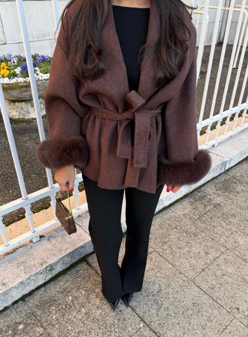Ellie | Woolcoat With Fur Mocca