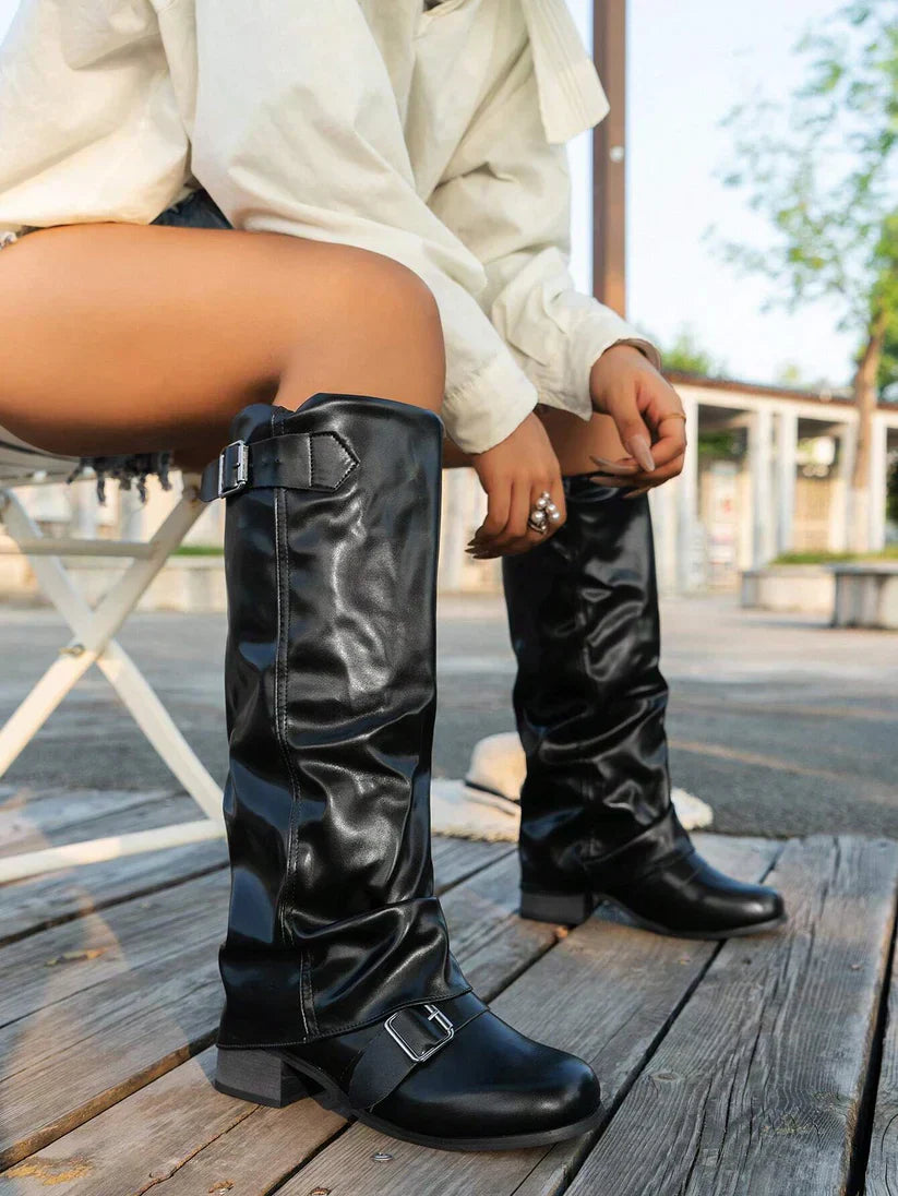 Maylee | Leather Boots Black