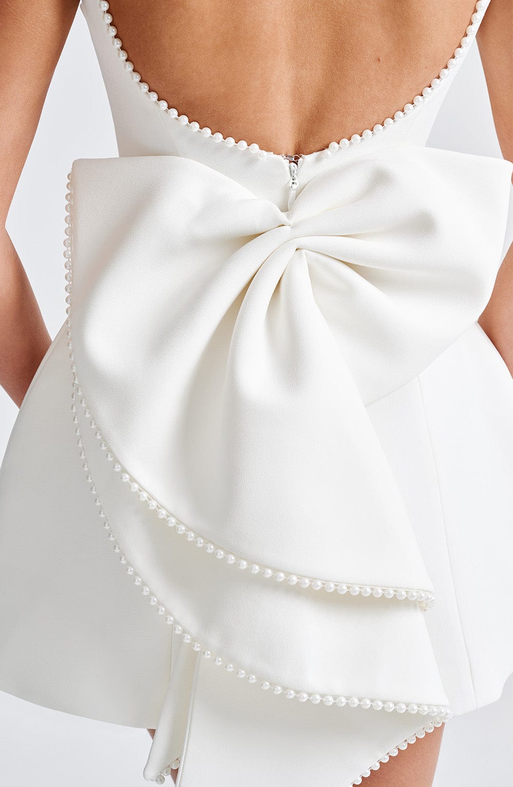 Eleanor | Cute Bow Mini Dress White