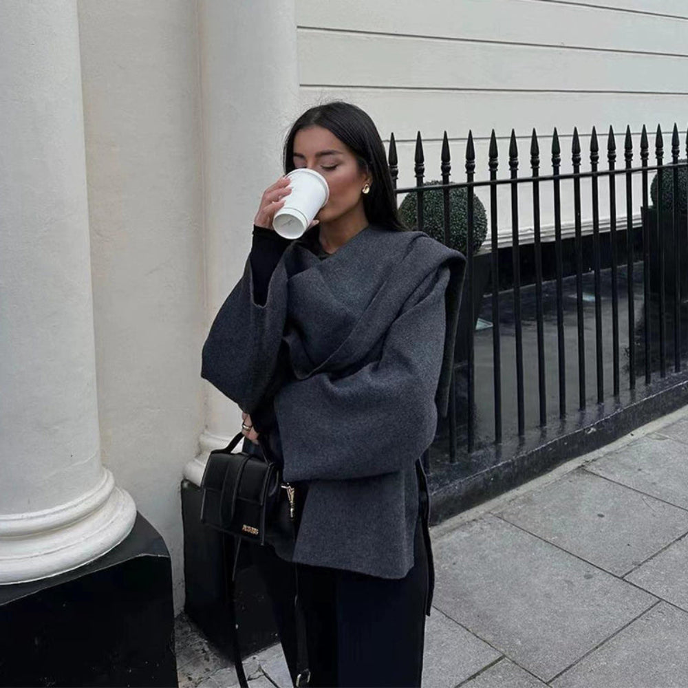 Claire | Cape Jacket Dark Grey