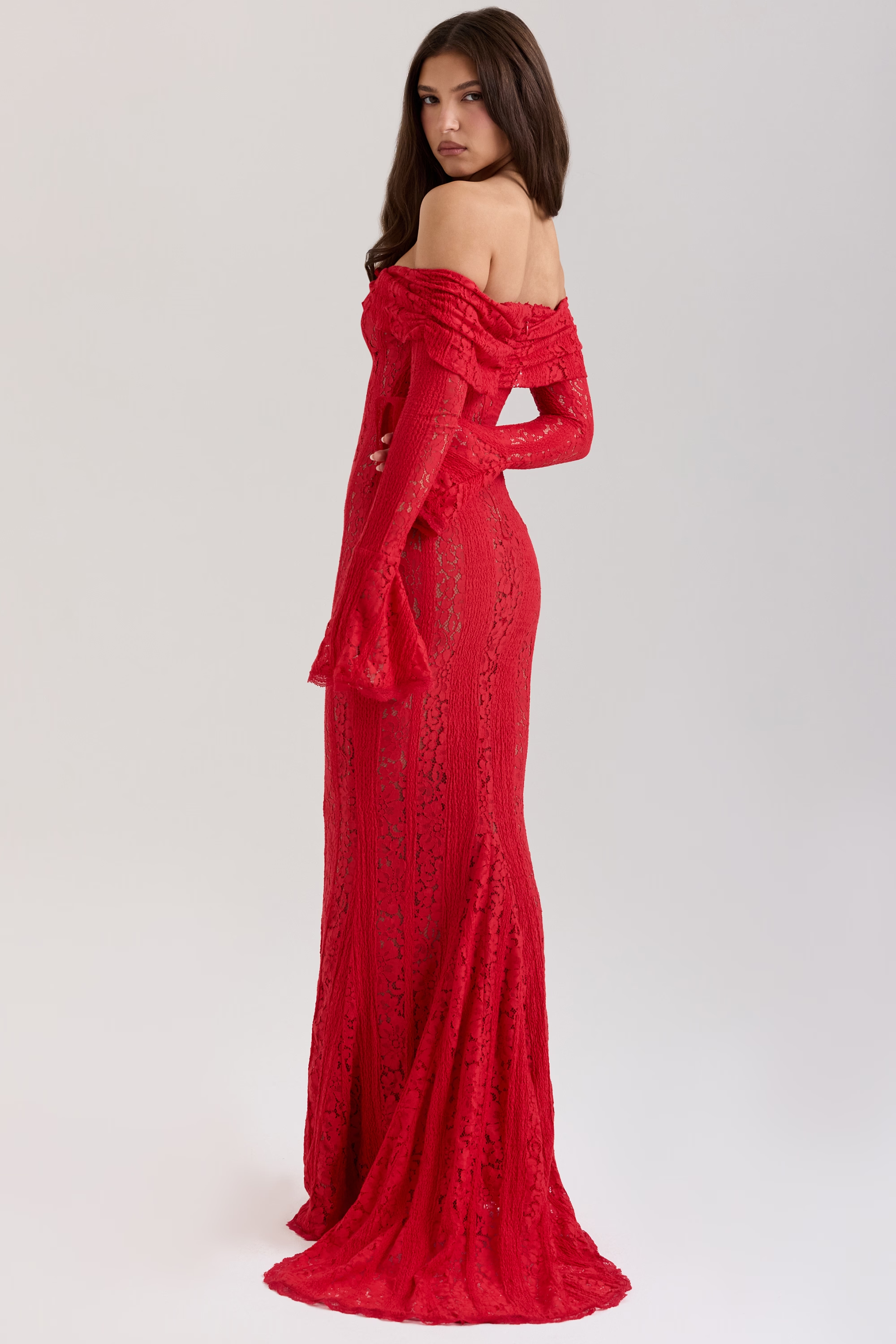 Isolde | Lace Maxi Dress Red