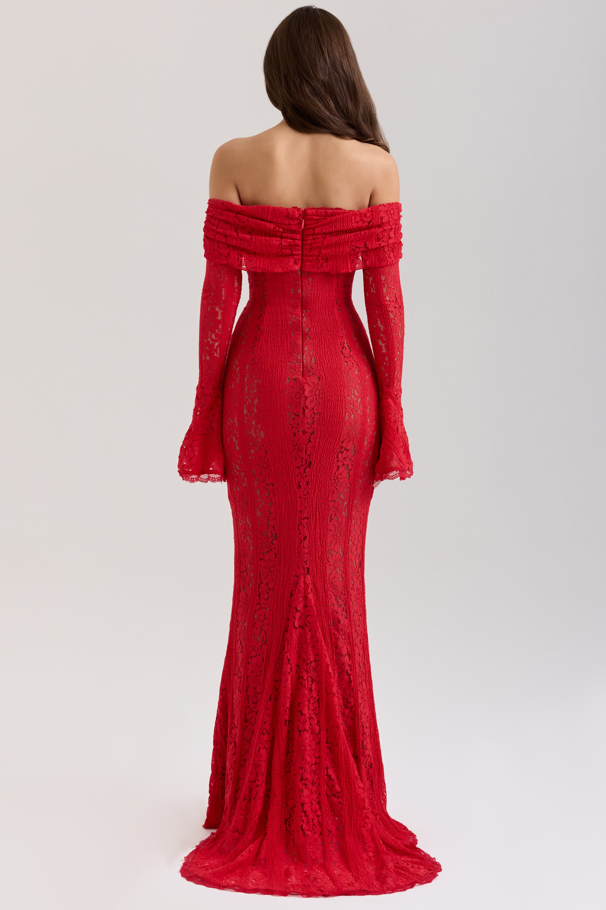 Isolde | Lace Maxi Dress Red