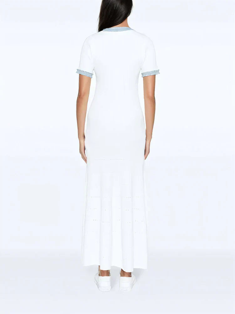 Alora | Knit Maxi Dress White