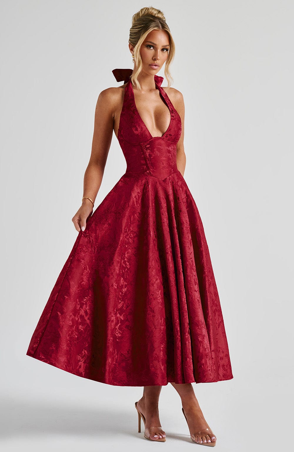 Tilly | Elegant Midi Dress Red