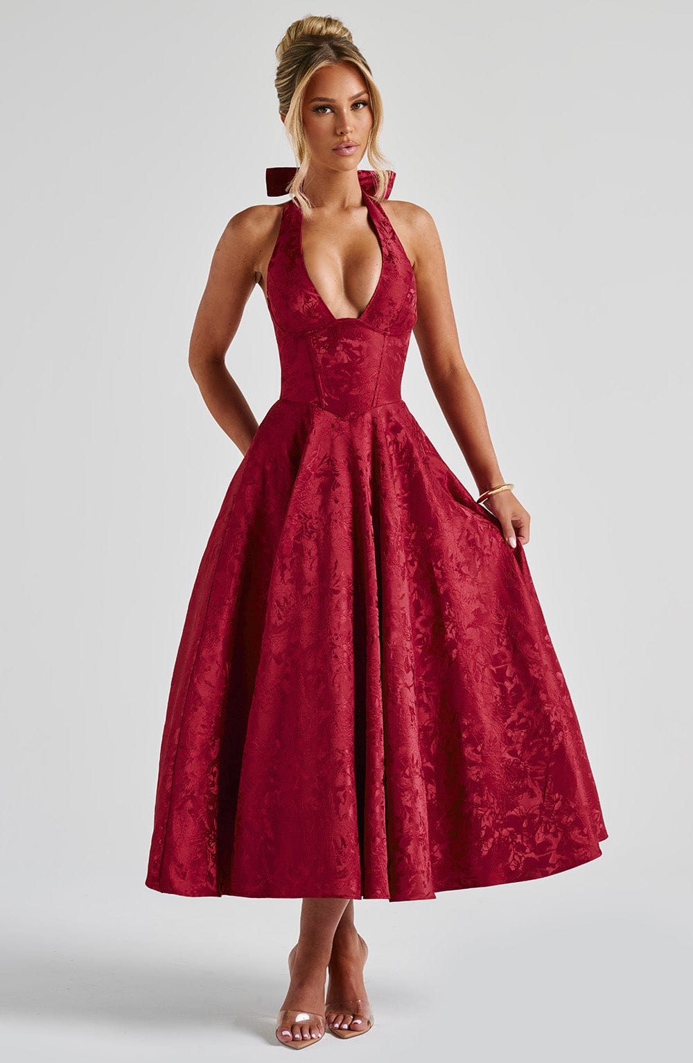 Tilly | Elegant Midi Dress Red