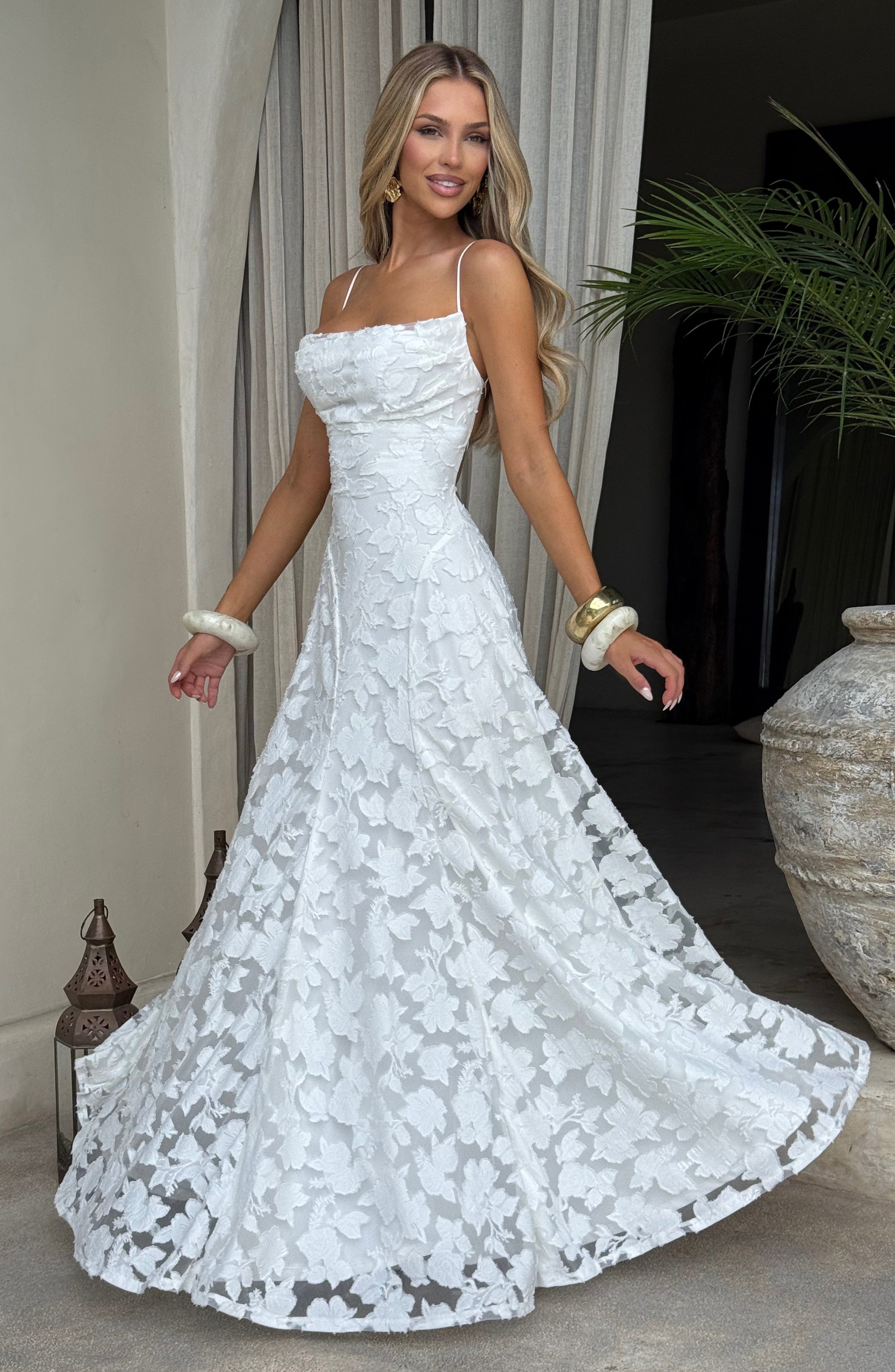 Fransesca | Floral Maxi Dress White
