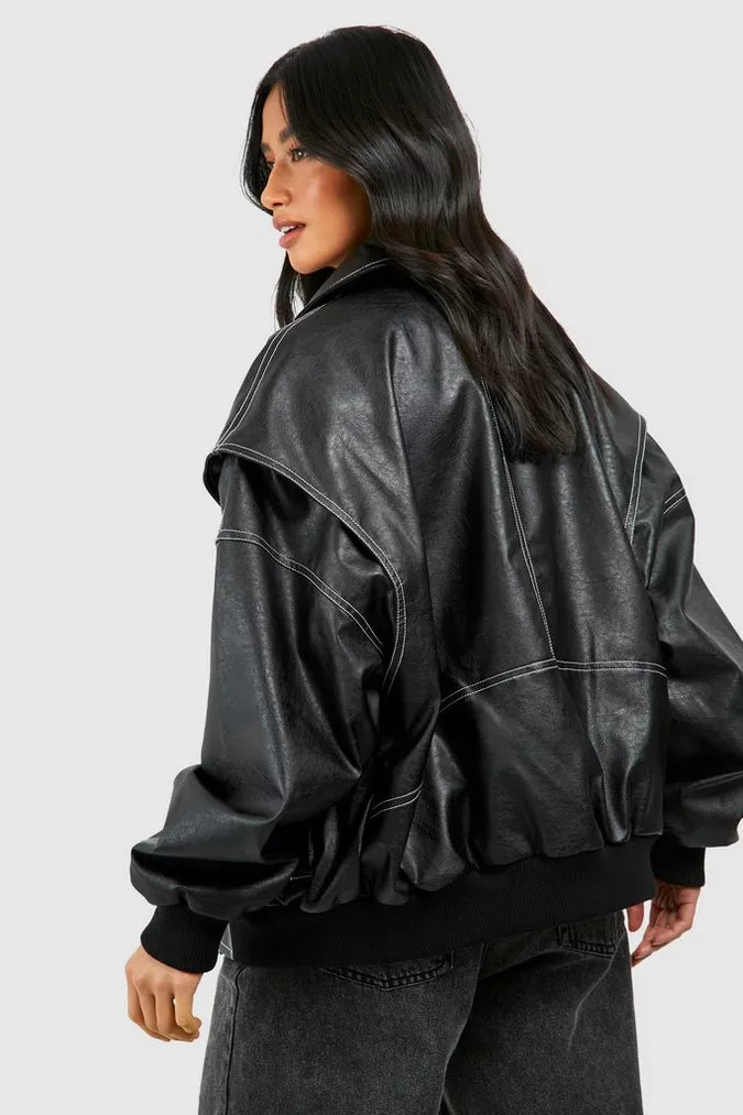 Lizzy | Leather Jacket Black