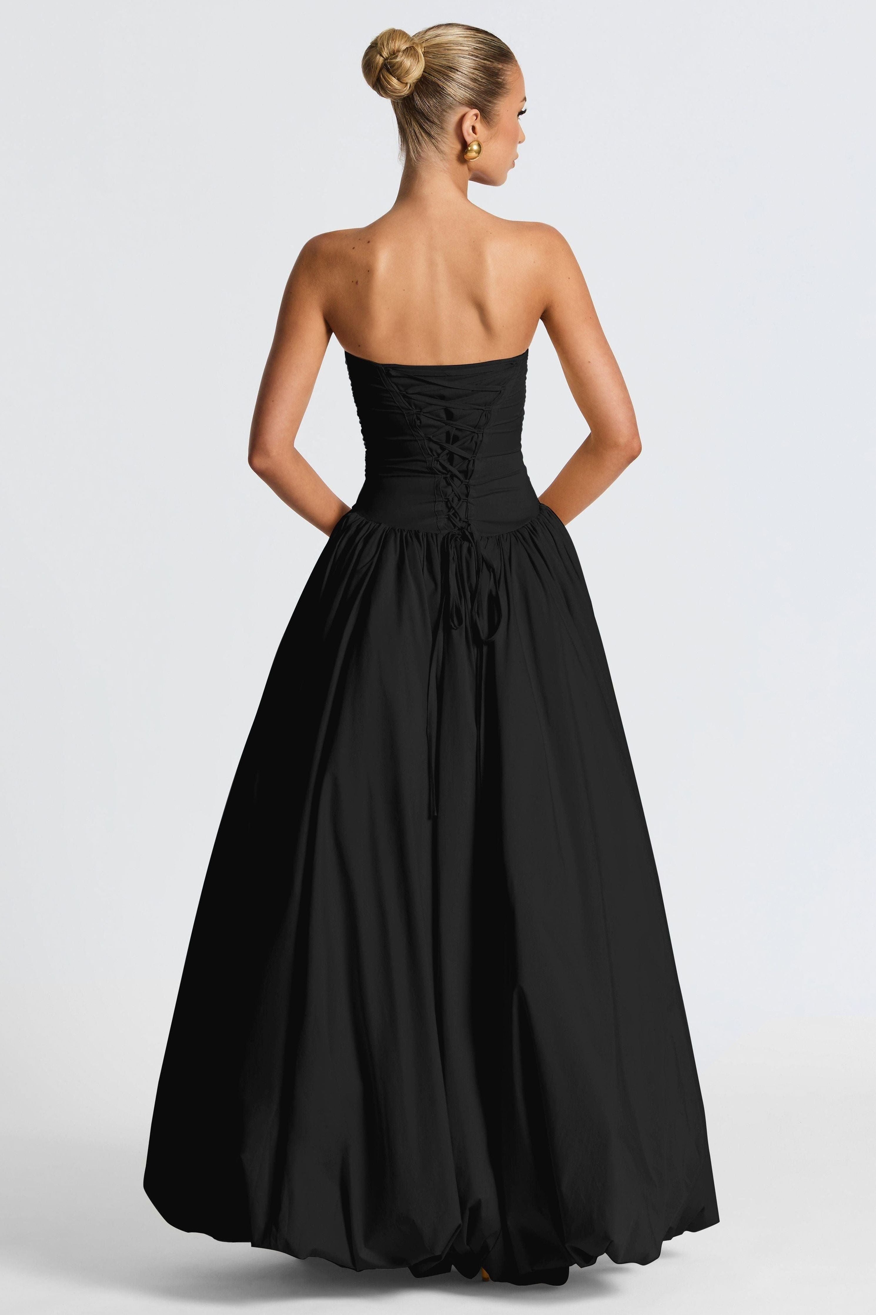 Jillian - Satin Ruffle Maxi Dress