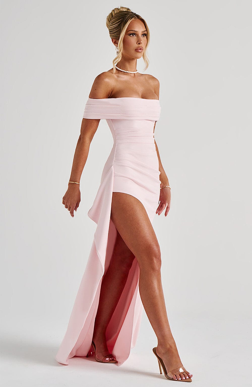 Amoura | Off-Shoulder Maxi Dress Pink