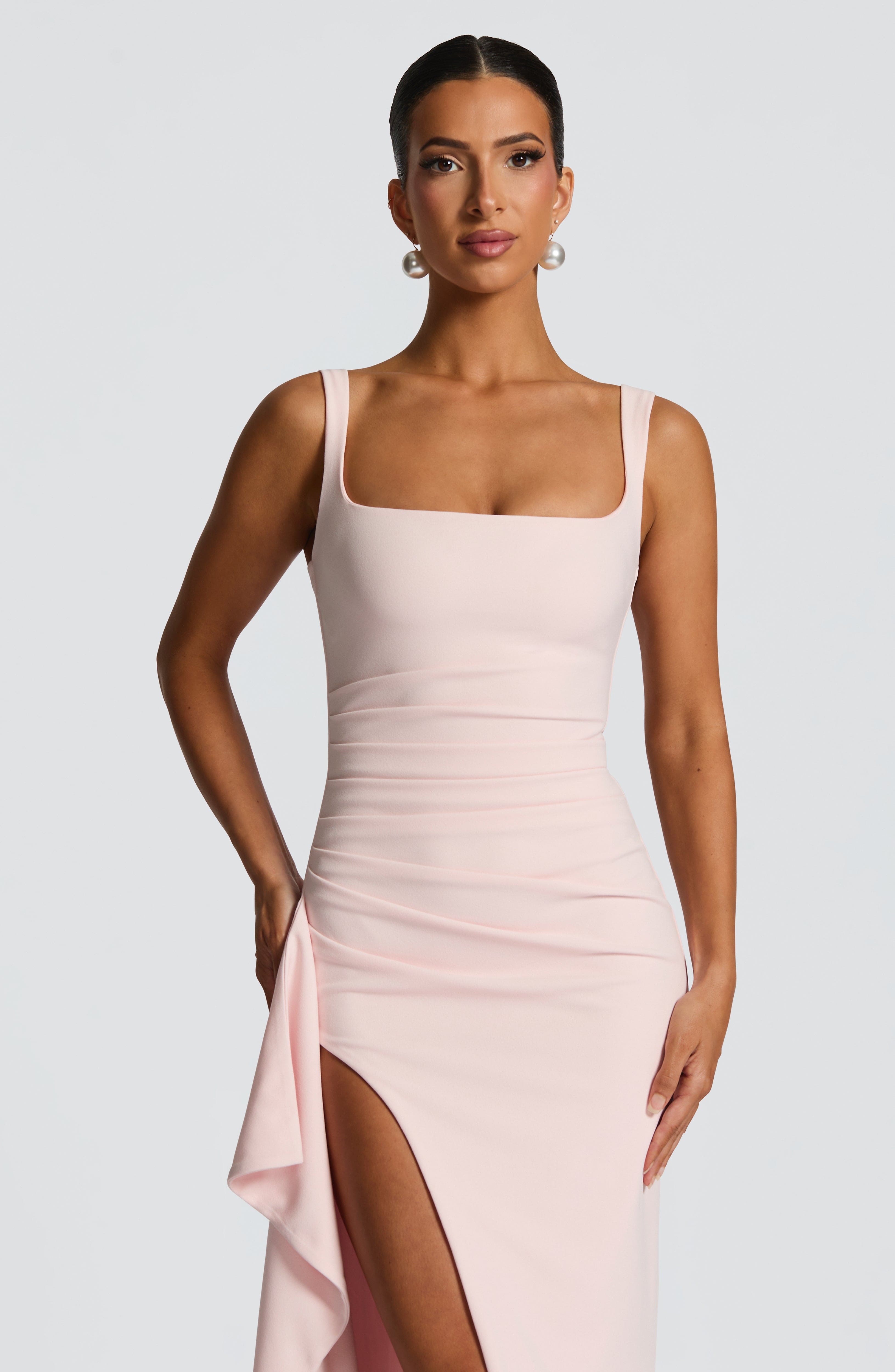 Aurora | Sleek Slit Maxi Dress Pink