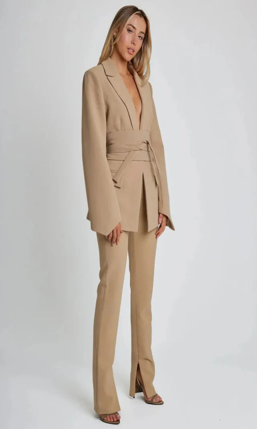 Alore | Belted Blazer Beige