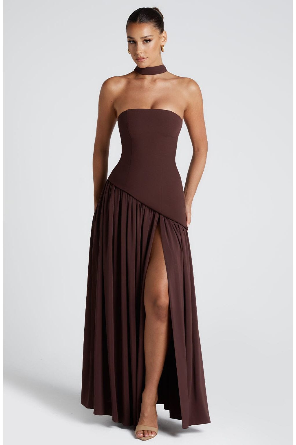 Sainte | Elegant Maxi Dress Brown