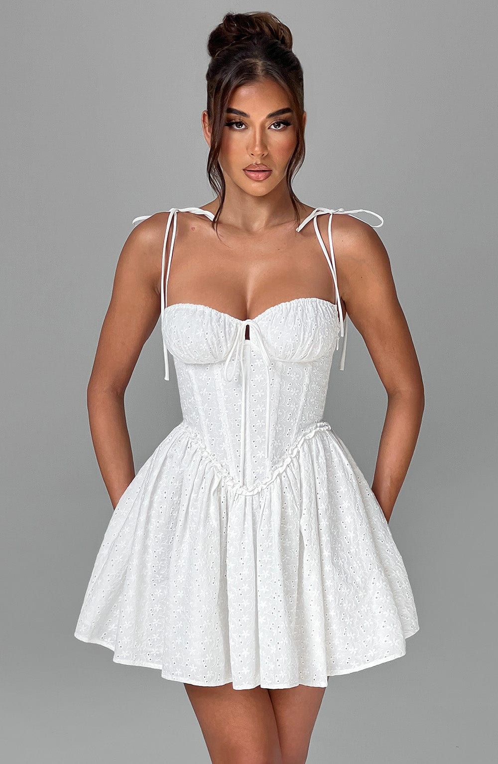 Celine | Bustier Tie-Strap Mini Dress