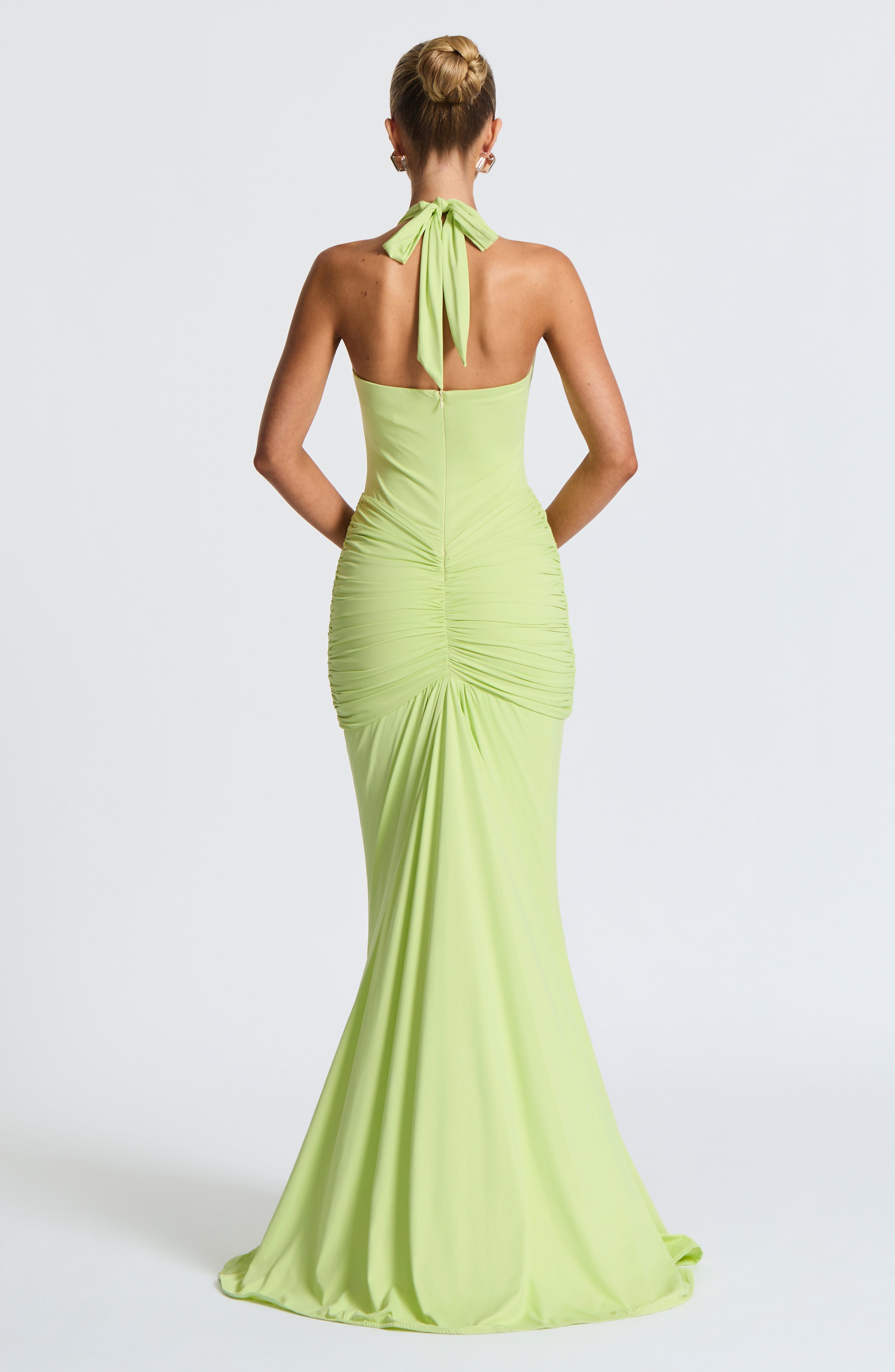 Alessia | Halter Maxi Dress Light Green