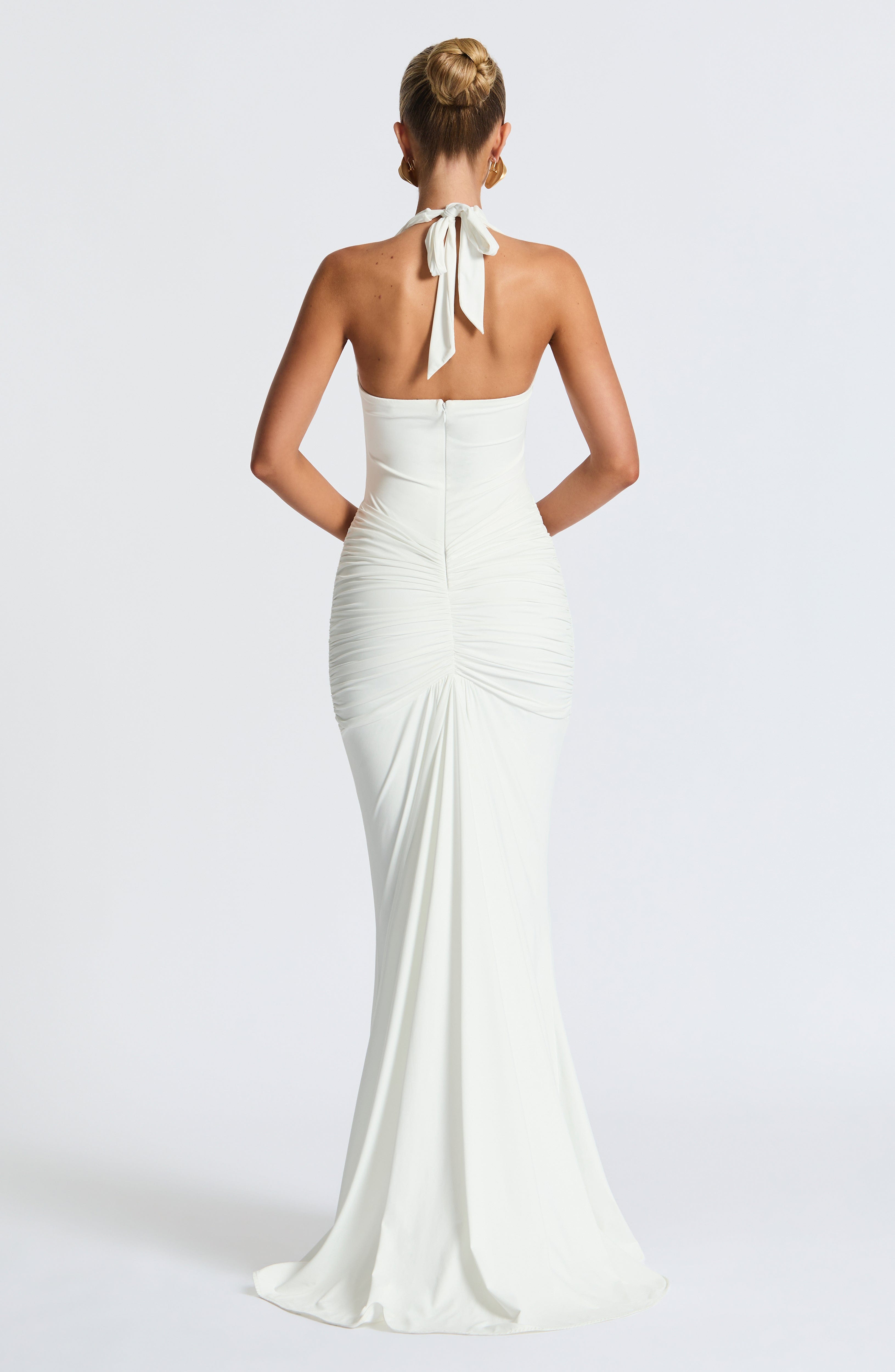Alessia | Halter Maxi Dress White