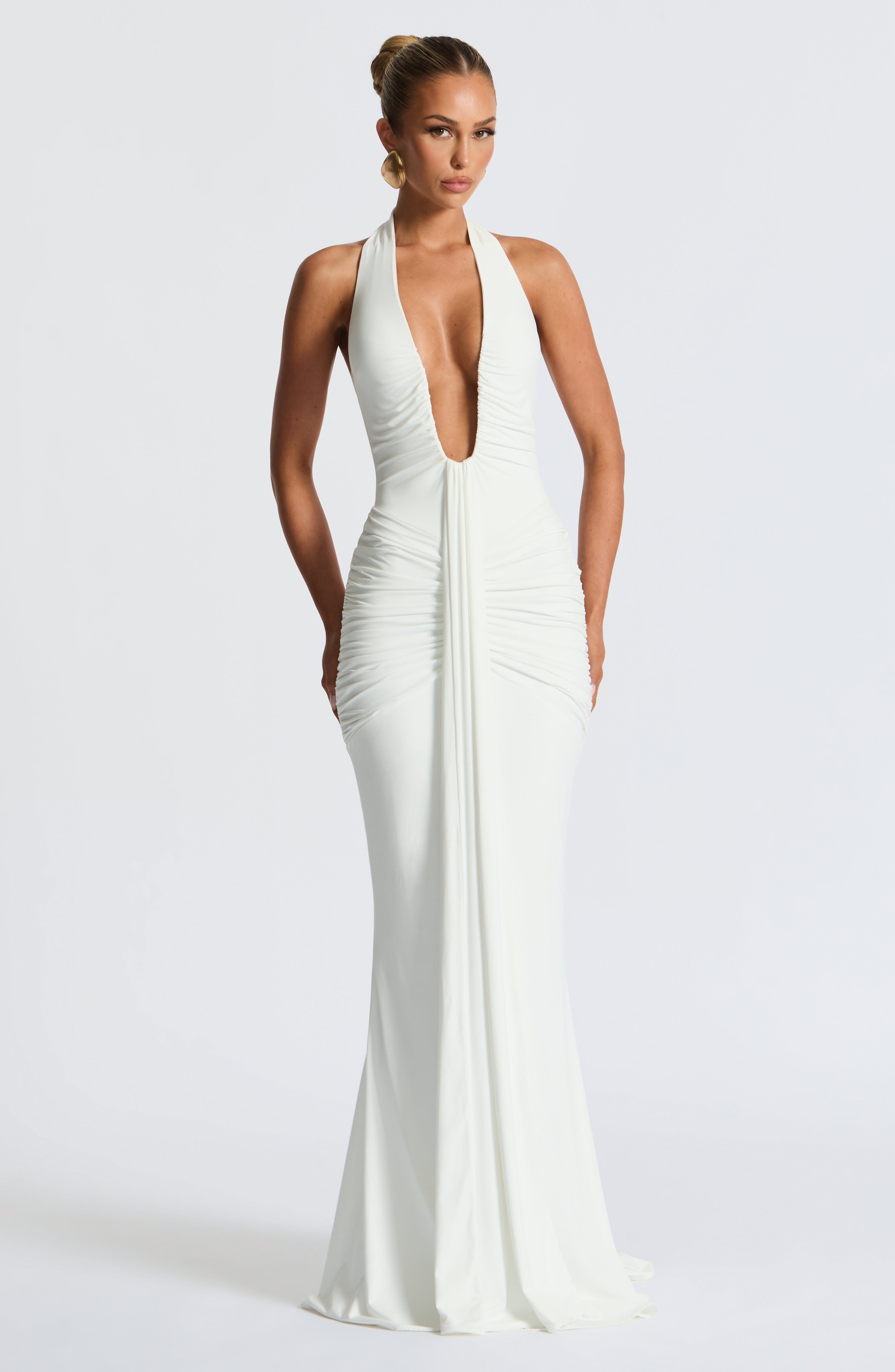 Alessia | Halter Maxi Dress Light Green