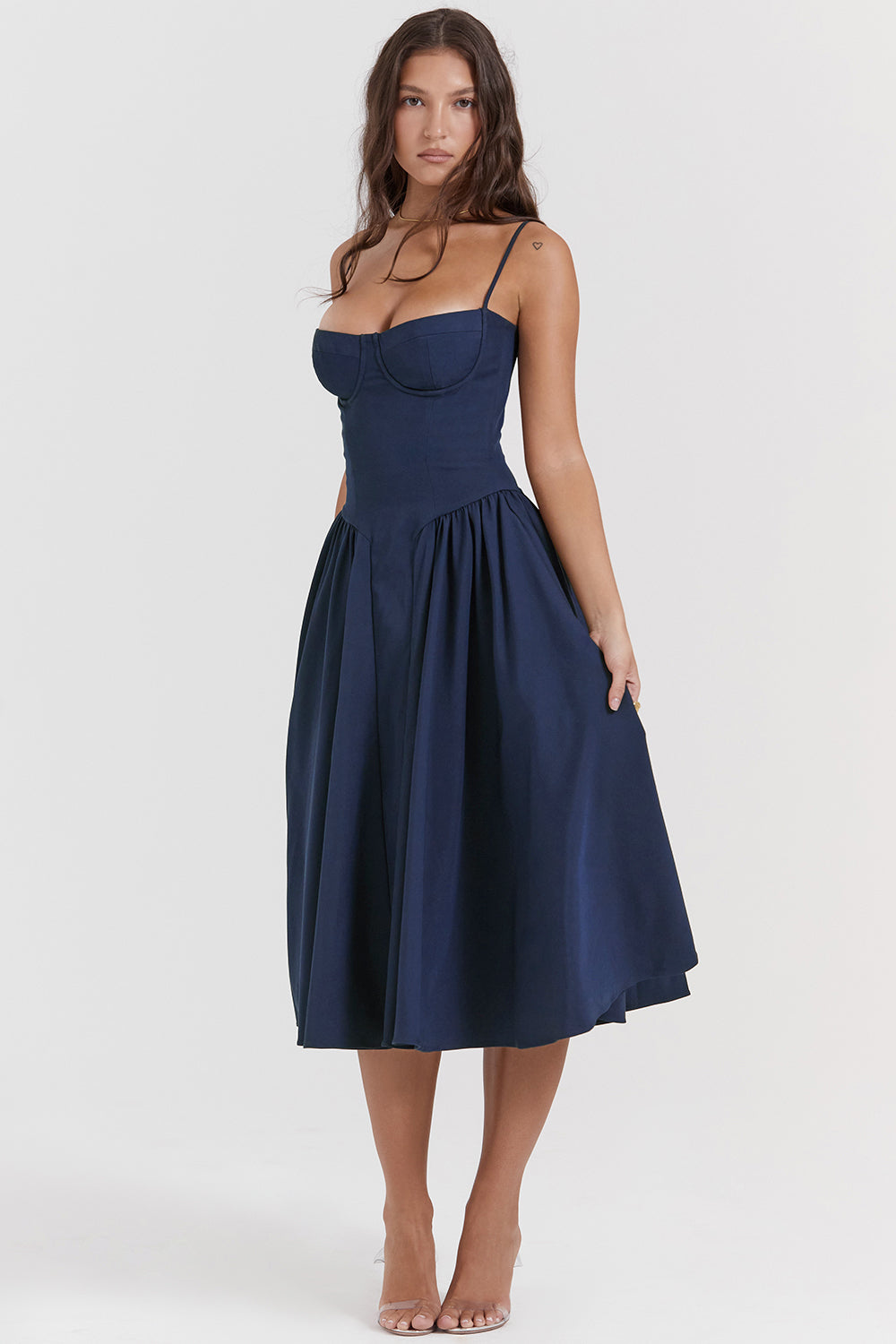Lory | Elegant Midi Dress Navy