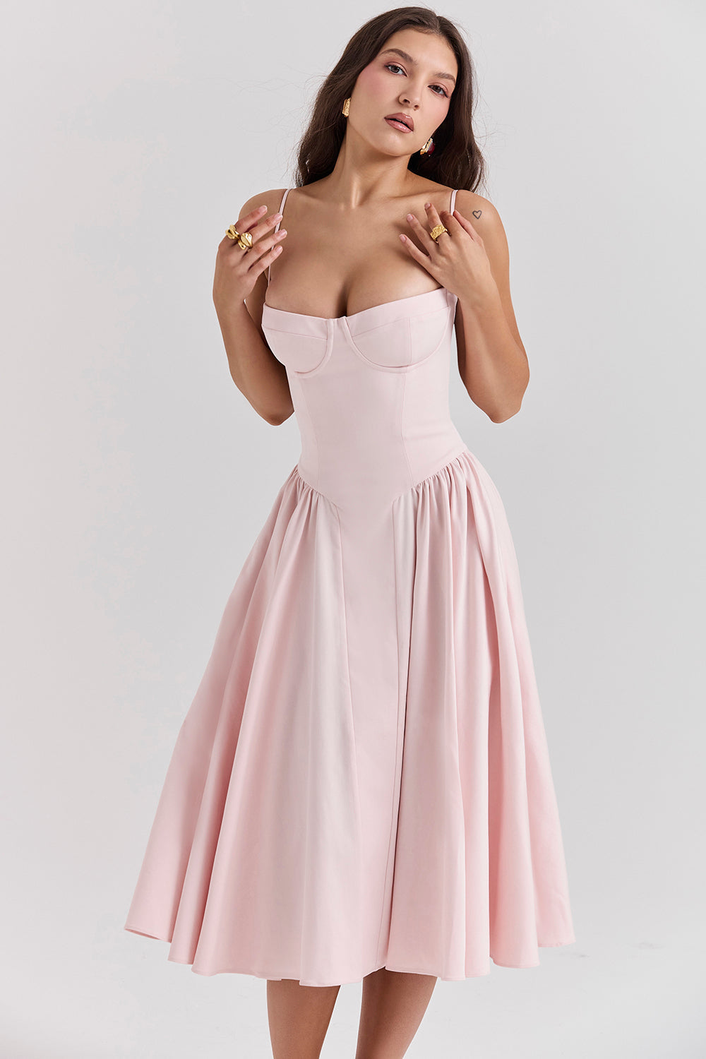 Lory | Elegant Midi Dress Pink