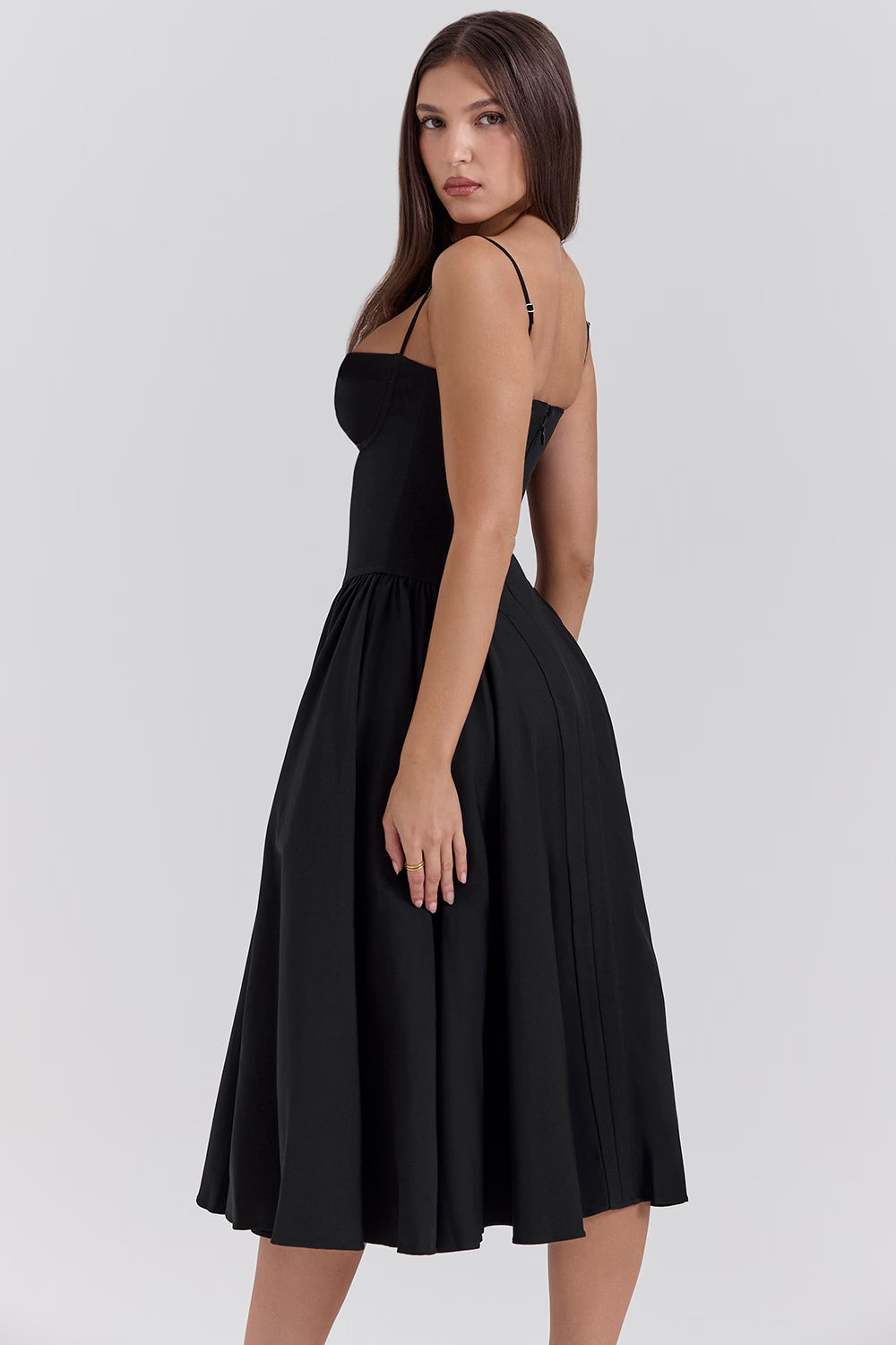 Valentina | Corset Midi Dres Black