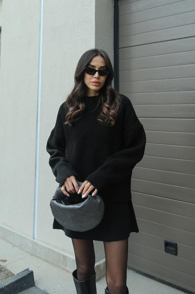 Anora | Cozy Two-Piece Set Black