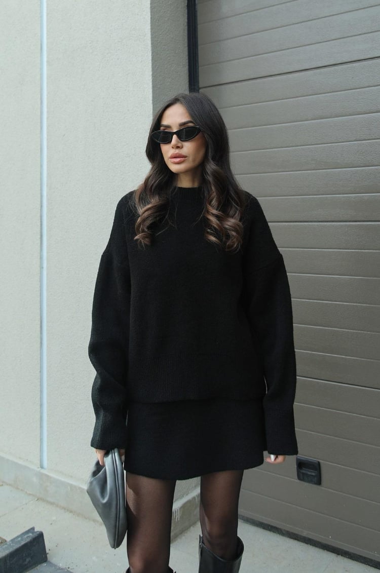Anora | Cozy Two-Piece Set Black