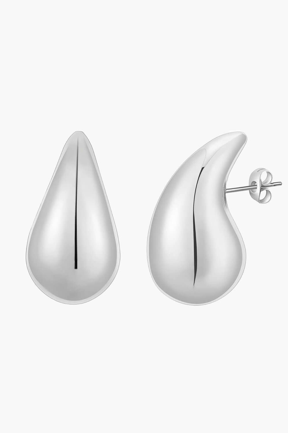 Liora - Pleated Gold Hoops Silver