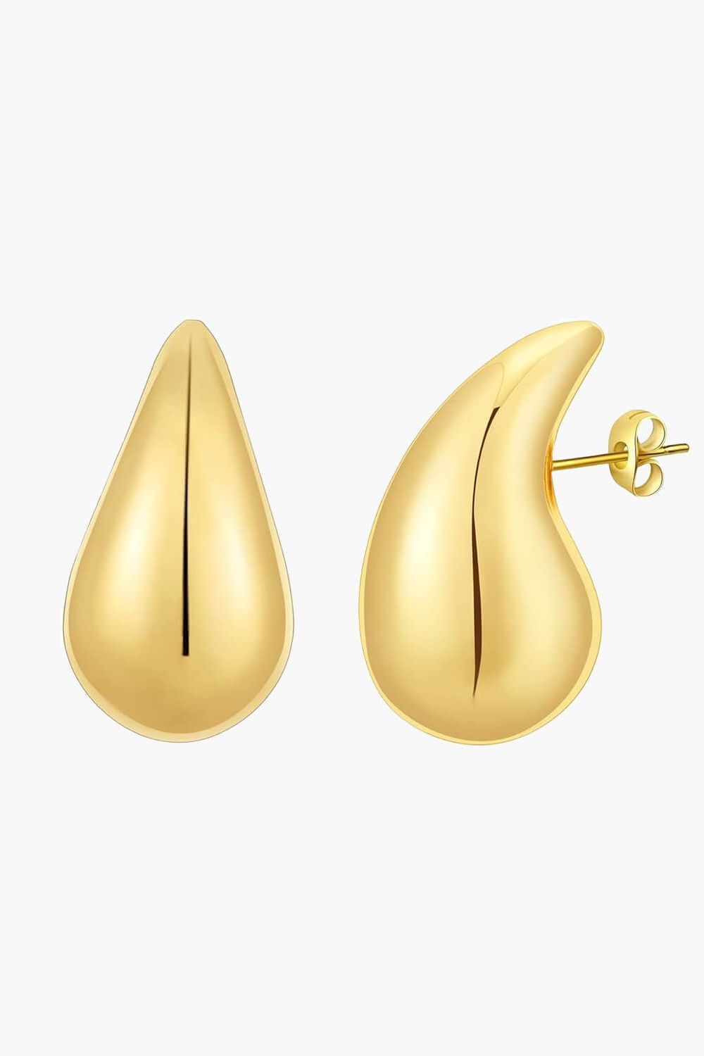 Liora - Pleated Gold Hoops Gold